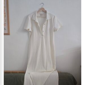 Cream Ribbed Maxi Dress